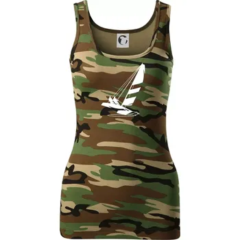 Katamarán na vodě - Dámské Maskáčové tílko - L ( Hnědý maskáč )