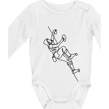 Lezecká stěna jedním tahem - Body kojenecké s dlouhým rukávem - Dlouhý r. 6-12 měs ( Bílá )