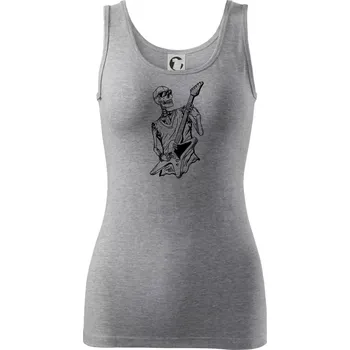 Dámské tričko Kytara kostra - Dámské tílko - L ( Tmavě šedý melír )