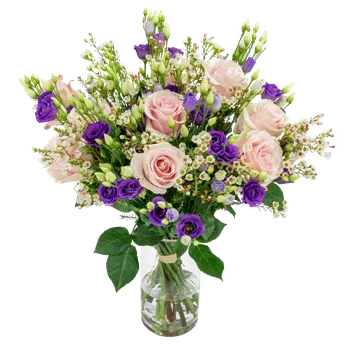 umělá květina Kytice z růží a eustomy Ariana Velká - Belles Fleurs