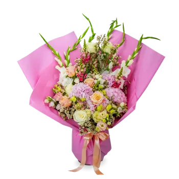 umělá květina Kytice hortenzií, růží a gladiol Emilie střední - Belles Fleurs