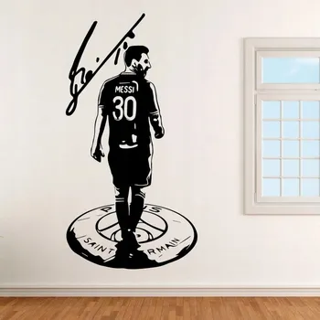 Samolepící dekorace Lionel Messi PSG - vinylová samolepka na zeď 80x41cm