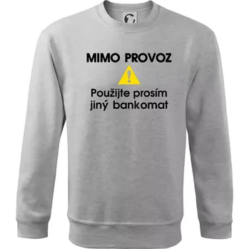 Chlapecké tričko Mimo provoz - použijte jiný bankomat - Mikina Essential dětská - 158 cm/12 let ( Světlešedý Melír )