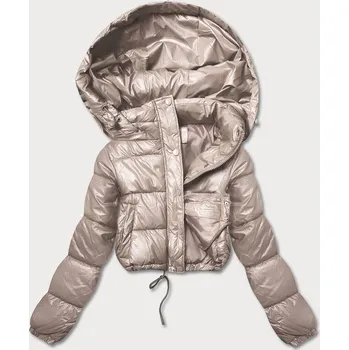 Béžová krátká péřová bunda typu crop (d2-3831-62) odstíny béžové XL (42)