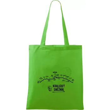 Nákupní taška Profil kopců - Kralický Sněžník - Taška bavlněná - 42 x 38 cm ( Apple Green )