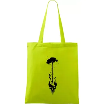 Kytara strom a lebka - Taška bavlněná - 42 x 38 cm ( Limetková )