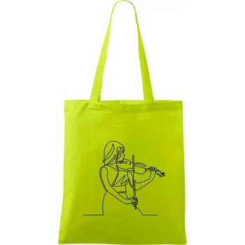 Houslistka jedním tahem - Taška bavlněná - 42 x 38 cm ( Limetková )
