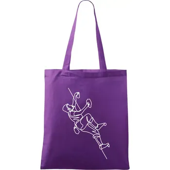 Lezecká stěna jedním tahem - Taška bavlněná - 42 x 38 cm ( Fialová )