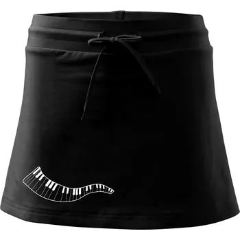 Dámská sukně Klávesy vlna - Sportovní sukně - two in one - S ( Černá )