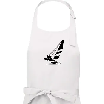 Kuchyňská zástěra Katamarán na vodě - Pánská zástěra na vaření - Univerzální velikost ( Bílá )