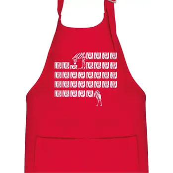 Kuchyňská zástěra Zebra dlouhá - Dětská zástěra na vaření - Univerzální velikost ( Červená )