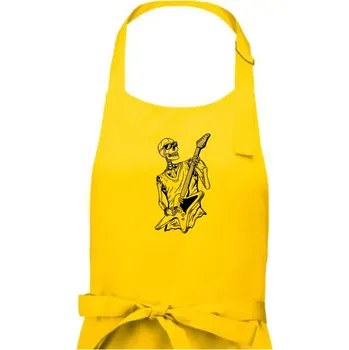 Kuchyňská zástěra Kytara kostra - Dámská zástěra na vaření - Univerzální velikost ( Žlutá )