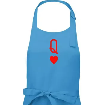 Kuchyňská zástěra Poker Q love - Pánská zástěra na vaření - Univerzální velikost ( Světlý tyrkys )