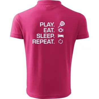 Pánská košile Play eat sleep repeat padel - Polokošile pánská Pique Polo 203 - 2XL ( Purpurová )