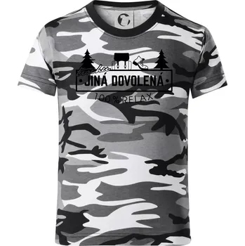 Chlapecké tričko Trochu jiná dovolená batoh - Dětské maskáčové triko - 104-110cm / 3-4 roky ( Šedý maskáč )