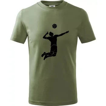 Volejbal nápřah muž - Tričko dětské bavlněné - 134 cm/8 let ( Khaki )