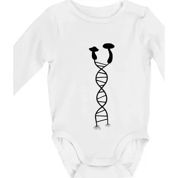 DNA houby - Body kojenecké s dlouhým rukávem - Dlouhý r. 6-12 měs ( Bílá )