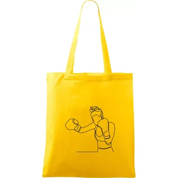 Nákupní taška Žena boxerka jedním tahem - Taška bavlněná - 42 x 38 cm ( Žlutá )