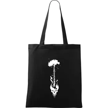 Kytara strom a lebka - Taška bavlněná - 42 x 38 cm ( Černá )