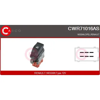 Spínač, zvedací zařízení oken, CWR71016AS