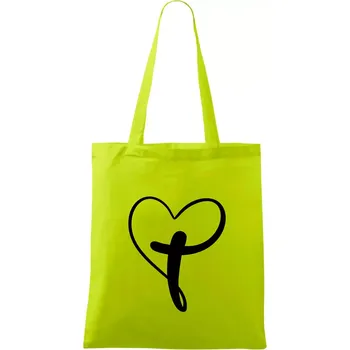 Jesus srdce - Taška bavlněná - 42 x 38 cm ( Limetková )