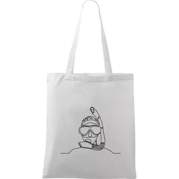 Nákupní taška Potápěč jedním tahem - Taška bavlněná - 42 x 38 cm ( Bílá )