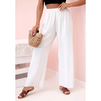 Dámské kalhoty Kalhoty se širokými nohavicemi světle béžová UNI