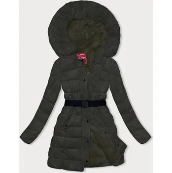 Dámská bunda Péřová dámská zimní bunda v army barvě (2M-007) odstíny zelené XXL (44)