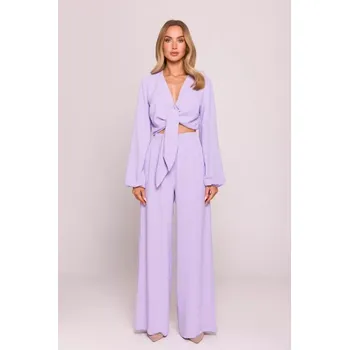 Dámské kalhoty M862 Široké kalhoty - fialové EU M