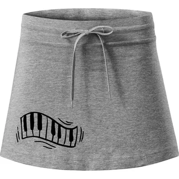 Dámská sukně Klávesy kreslené - Sportovní sukně - two in one - S ( Tmavě šedý melír )