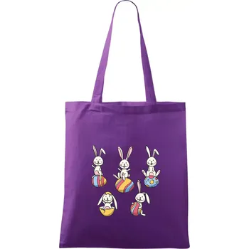 Velikonoční zajíci - Taška bavlněná - 42 x 38 cm ( Fialová )