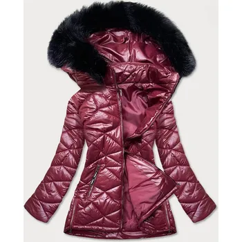 Dámská plus size bunda ve vínové bordó barvě pro přechodné období (mm21-76) odstíny červené 46