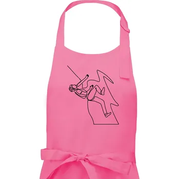 Kuchyňská zástěra Lezec na skále jedním tahem - Dámská zástěra na vaření - Univerzální velikost ( Růžová )