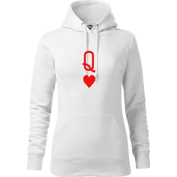 Dámská mikina Poker Q love - Mikina dámská Cape s kapucí - XS ( Bílá )
