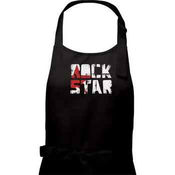 Kuchyňská zástěra Rock star nápis - Pánská zástěra na vaření - Univerzální velikost ( Černá )