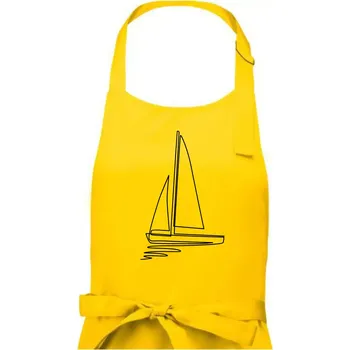 Kuchyňská zástěra Plachetnice jedním tahem - Pánská zástěra na vaření - Univerzální velikost ( Žlutá )