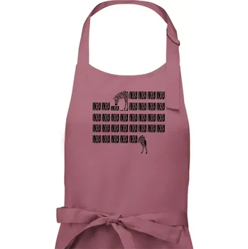 Kuchyňská zástěra Zebra dlouhá - Pánská zástěra na vaření - Univerzální velikost ( Starorůžová )