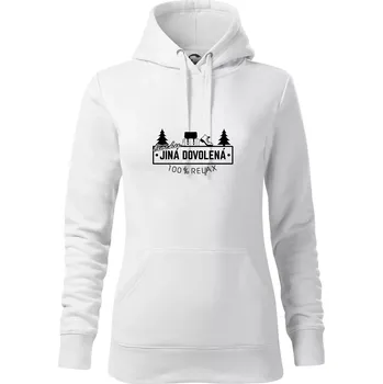 Dámská mikina Trochu jiná dovolená batoh - Mikina dámská Cape s kapucí - M ( Bílá )