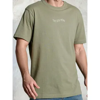 Sinsay - Bavlněné tričko s nápisem - zelená - 593EY-70X - 593EY-70X-M