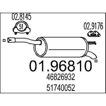 Tlumič výfuku Zadní tlumič výfuku, 01.96810