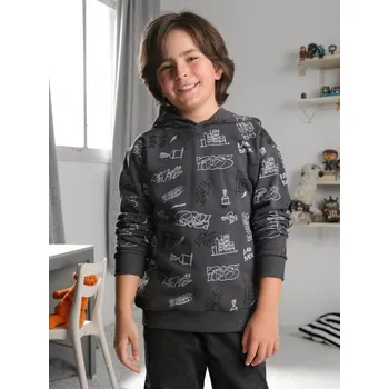 Chlapecké oblečení Sinsay - Mikina s kapucí - šedá - 271DN-90X - 271DN-90X-170