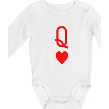 Poker Q love - Body kojenecké s dlouhým rukávem - Dlouhý r. do 3 měs ( Bílá )
