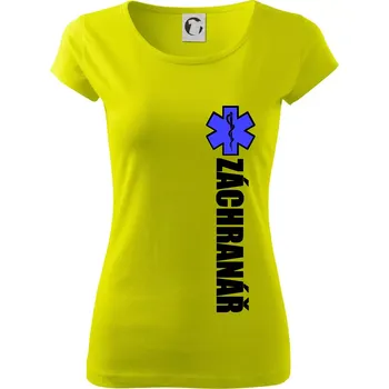 Dámské tričko Záchranář - hvězda - Dámské triko Pure - S ( Limetková )