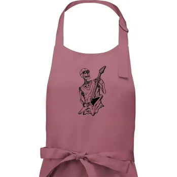 Kuchyňská zástěra Kytara kostra - Pánská zástěra na vaření - Univerzální velikost ( Starorůžová )