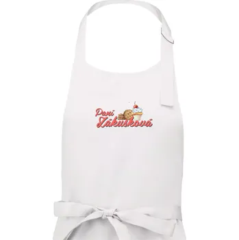 Kuchyňská zástěra Paní zákusková - psací - Dámská zástěra na vaření - Univerzální velikost ( Bílá )