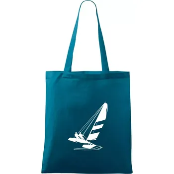 Katamarán na vodě - Taška bavlněná - 42 x 38 cm ( Petrolejová )