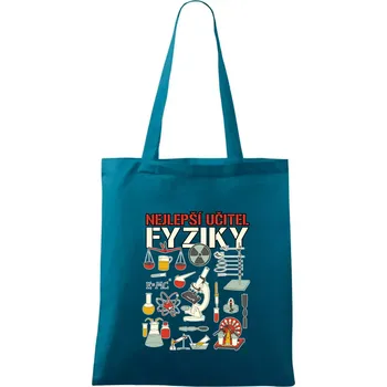 Nejlepší učitel fyziky - Taška bavlněná - 42 x 38 cm ( Petrolejová )