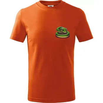 Chlapecké oblečení Had na prsu - Tričko dětské bavlněné - 98 cm / 2 roky ( Oranžová )