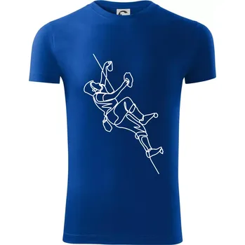 Lezecká stěna jedním tahem - Viper FIT - Pánské zůžené tričko - 3XL ( Královská modrá )