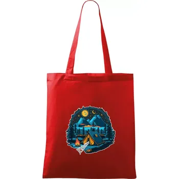 Nákupní taška Jeseníky pod stanem - Taška bavlněná - 42 x 38 cm ( Červená )